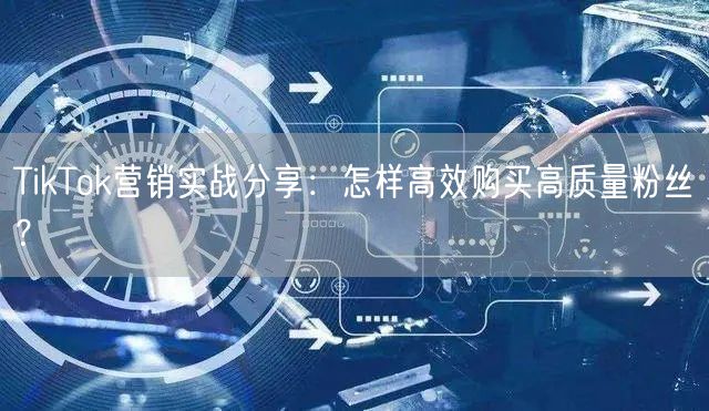 TikTok营销实战分享：怎样高效购买高质量粉丝？