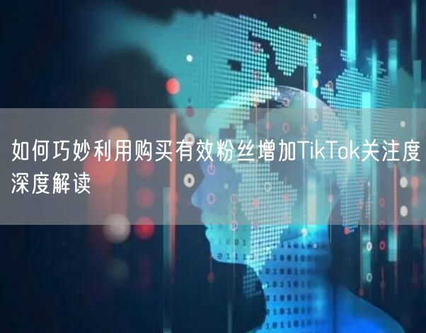 如何巧妙利用购买有效粉丝增加TikTok关注度深度解读
