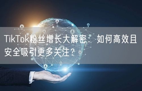 TikTok粉丝增长大解密：如何高效且安全吸引更多关注？