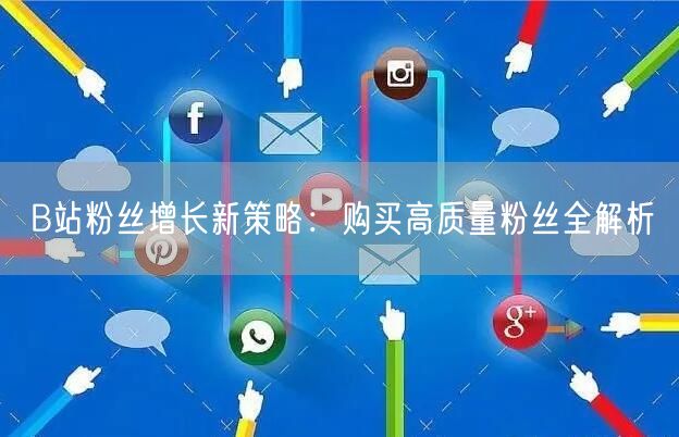 B站粉丝增长新策略：购买高质量粉丝全解析