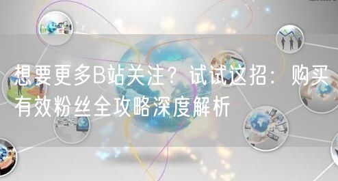 想要更多B站关注？试试这招：购买有效粉丝全攻略深度解析