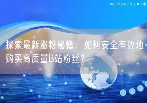 探索最新涨粉秘籍：如何安全有效地购买高质量B站粉丝？