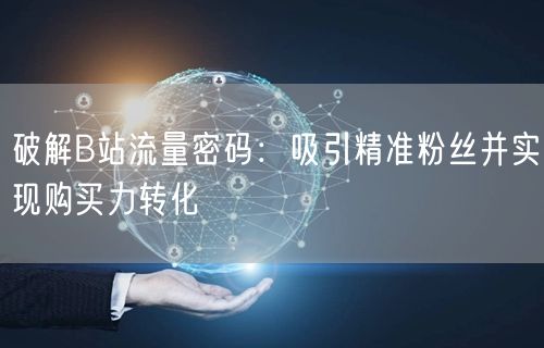 破解B站流量密码:吸引精准粉丝并实现购买力转化