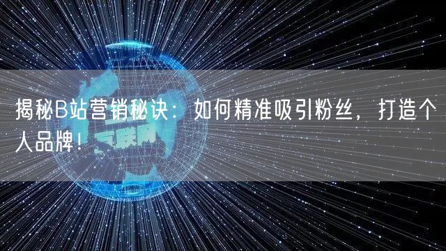 揭秘B站营销秘诀:如何精准吸引粉丝,打造个人品牌!