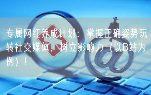 专属网红养成计划:掌握正确姿势玩转社交媒体,树立影响力(以B站为例)!