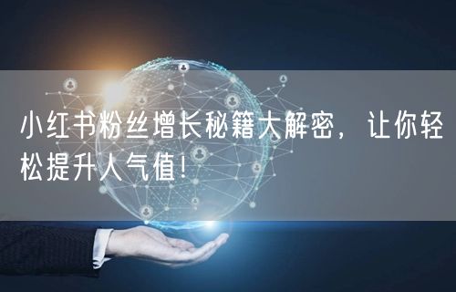 小红书粉丝增长秘籍大解密,让你轻松提升人气值!