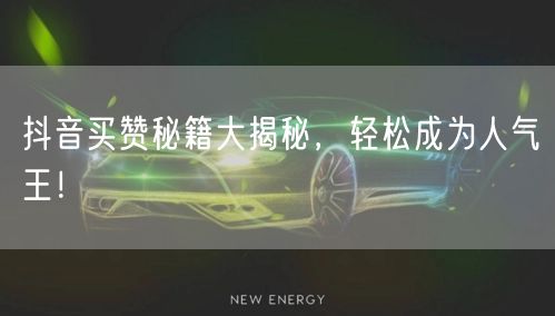 抖音买赞秘籍大揭秘,轻松成为人气王!